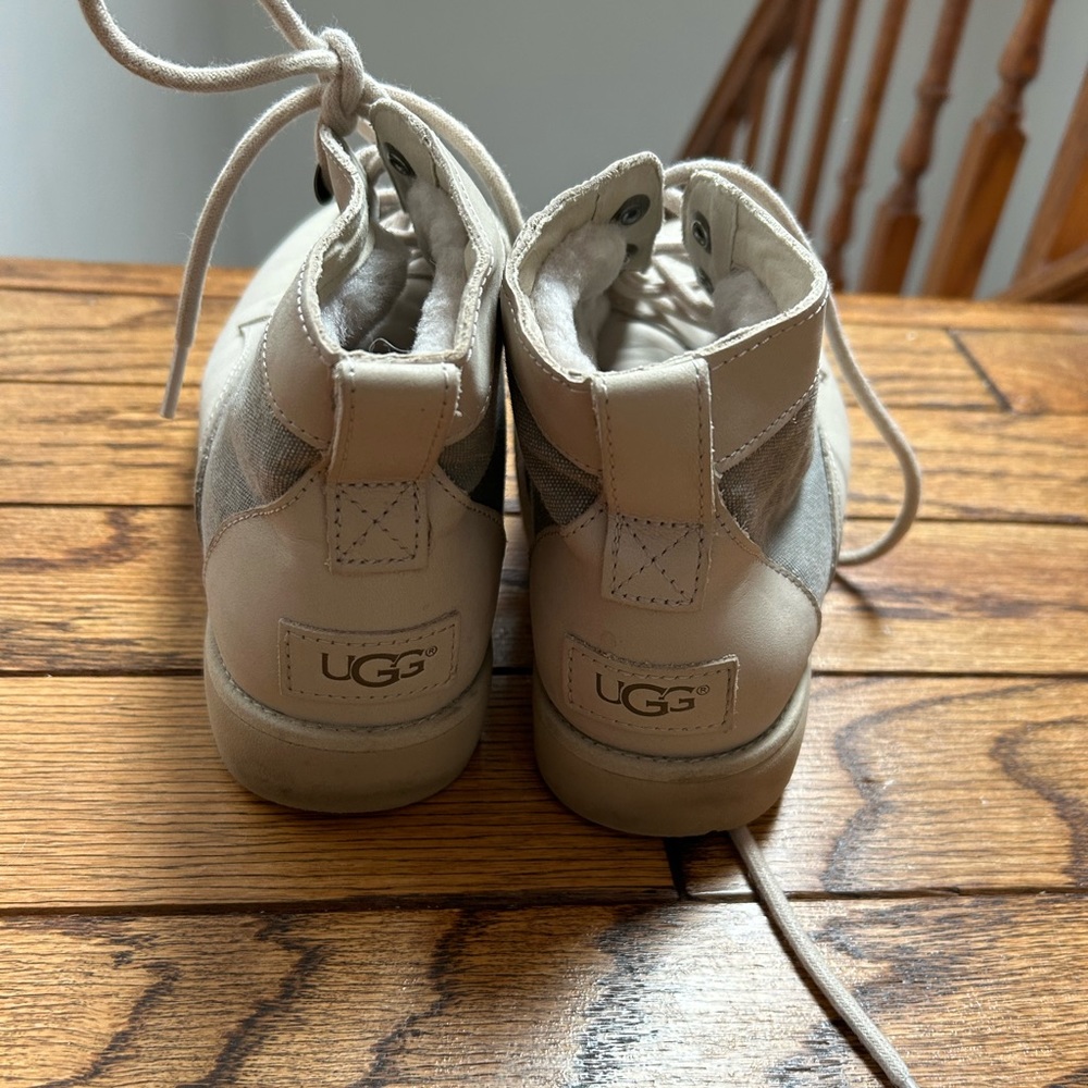 Women’s UGG boots, size 8, sand color.
